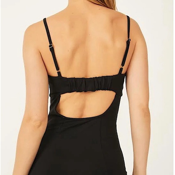 NWT Free People Intimately Black Probably Should Bodycon Mini Fitted Dress S - Picture 2 of 8